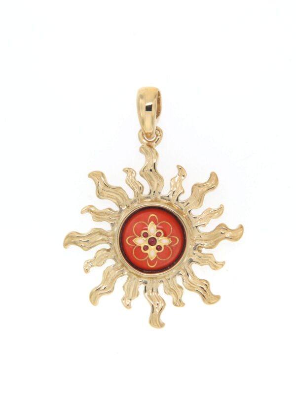 Pendentif soleil orange