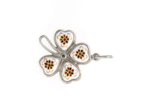 Pendentif trefle  blanc
