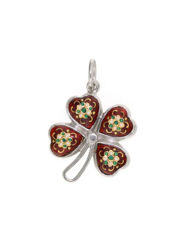 Pendentif trefle  rouge