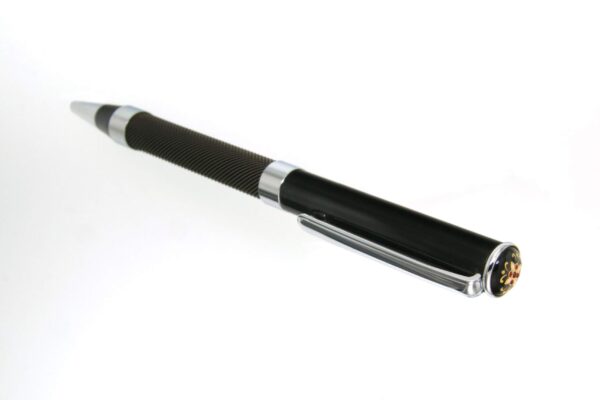 Stylo bille acier noir embout emaux bressans noir