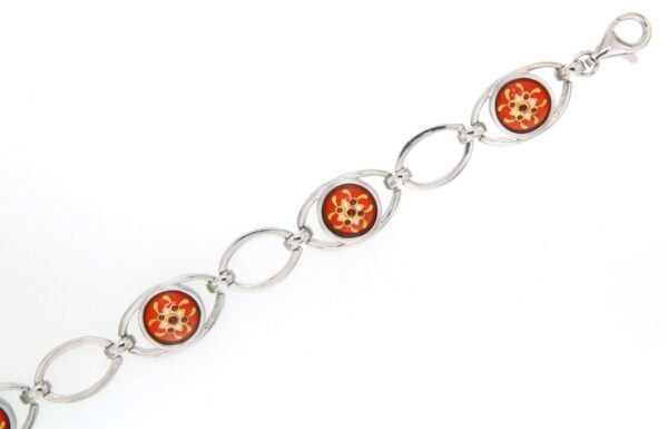 Bracelet 5 moyens ronds email orange