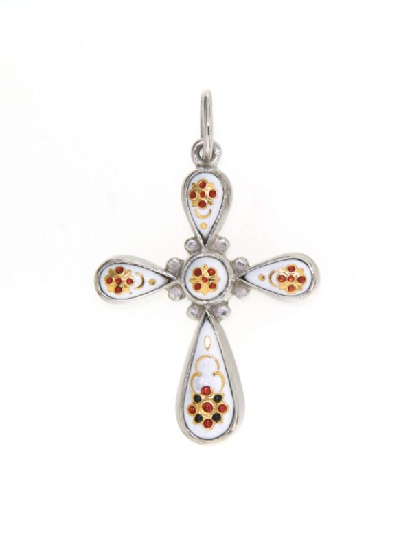 Croix 3 petites gouttes 1 goutte 1 petit rond blanc